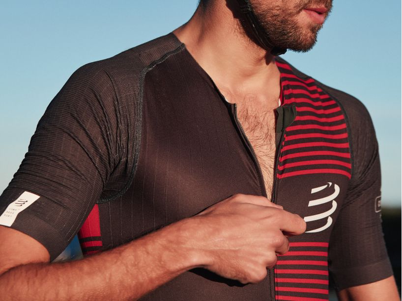 Compressport Men's Aero SS Trisuit - Black/Red