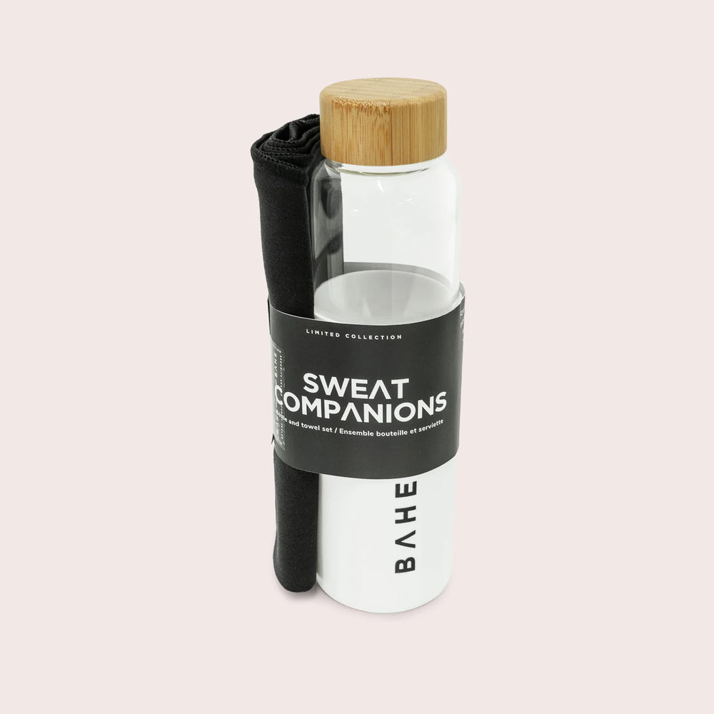 BAHE The Sweat Companion (Towel,Water Bottle) - Black/White