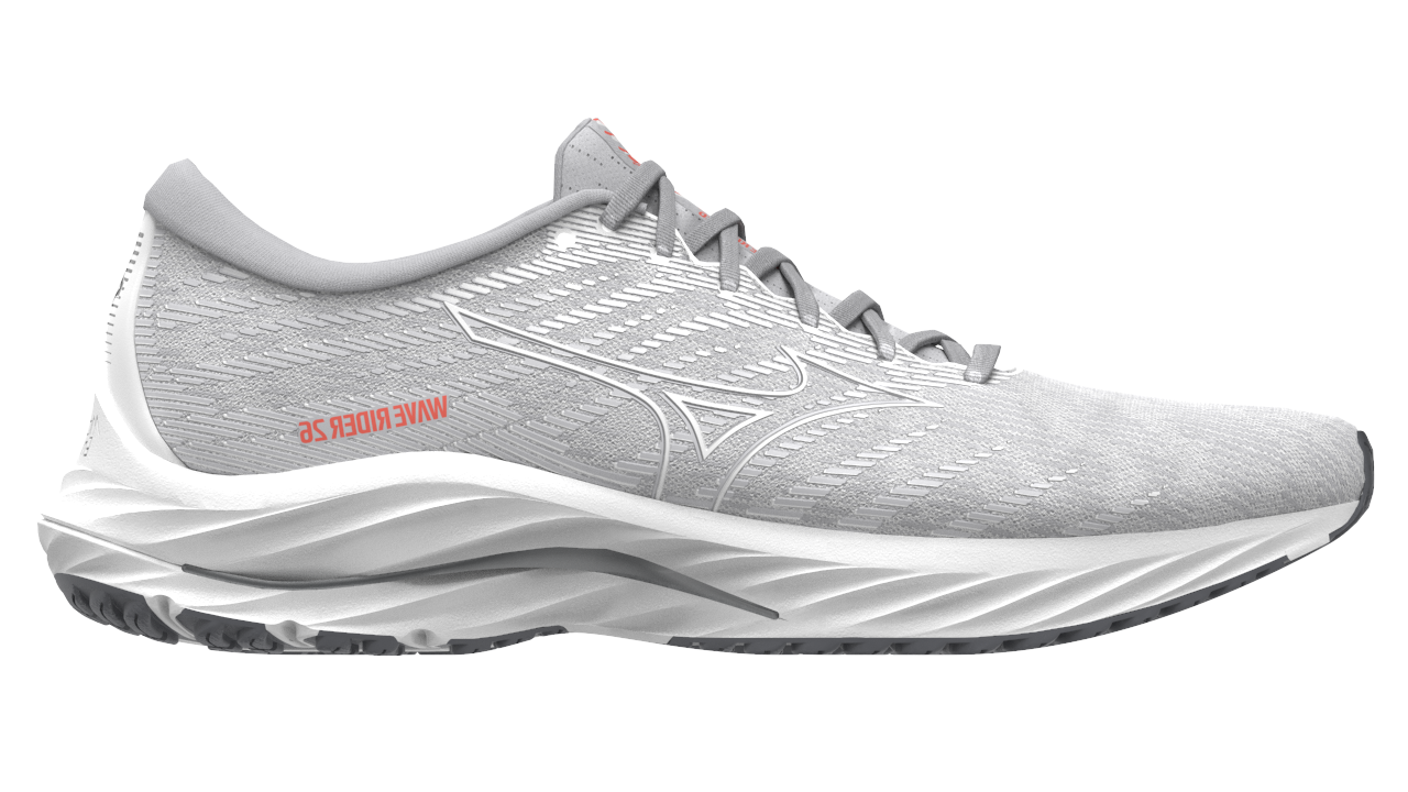 Mizuno Women's Wave Rider 26 - White/White/Living Coral