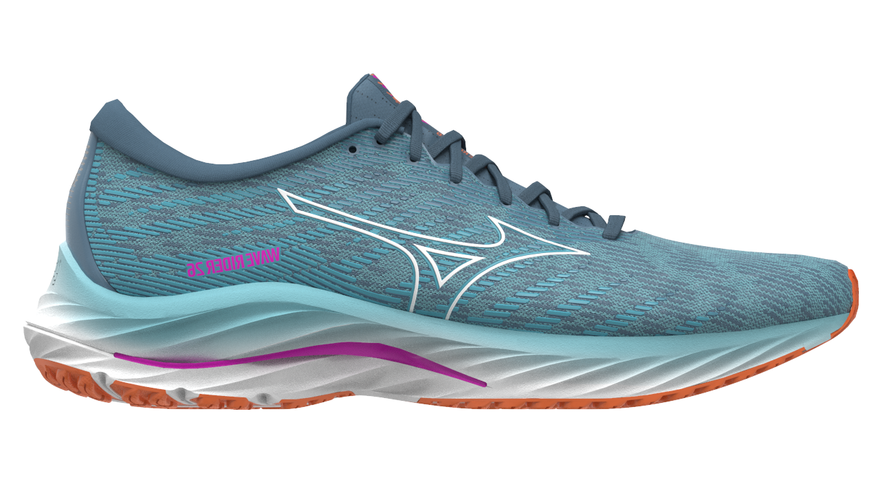 Mizuno Women's Wave Rider 26 D - Antigua Sand/White/Light Orange