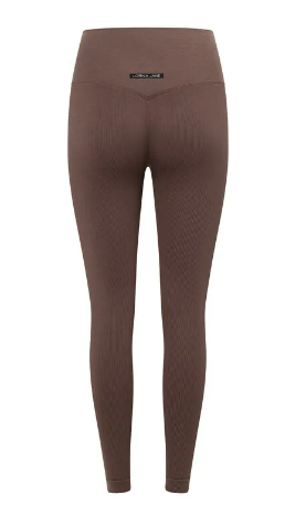 Lorna Jane Tempo Ribbed Seamless Ankle Biter Leggings - Washed Chocolate