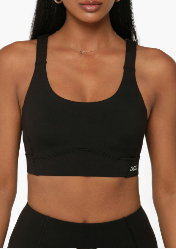 Lorna Jane Game Time Eco Sports Bra Black Key Power Sports
