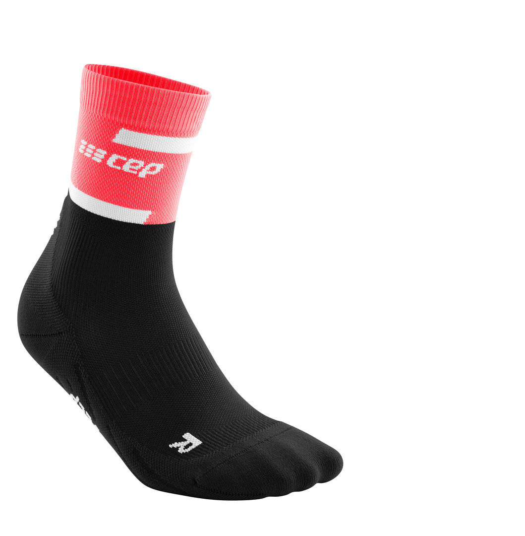 CEP Women's The Run Socks Mid-Cut V4 - Pink/Black
