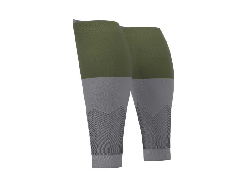 Compressport Unisex's 2V2 Calf Sleeve Rf Green/Steel Grey - SU00002B_626