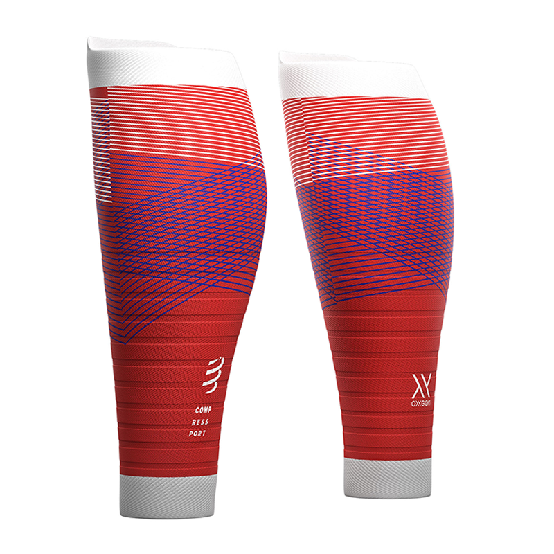 COMPRESSPORT R2 OXYGEN CALF SLEEVES (R2V2UL-22)- BLOOD ORANGE