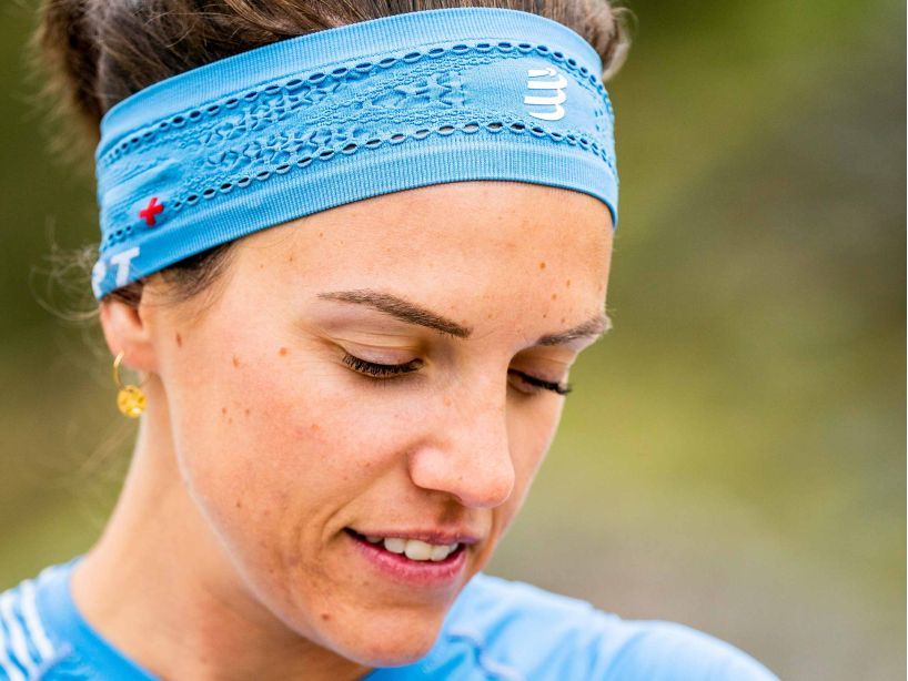 Compressport Unisex Thin Headband ON/OFF Pacific Blue - CU00010B_539_0TU