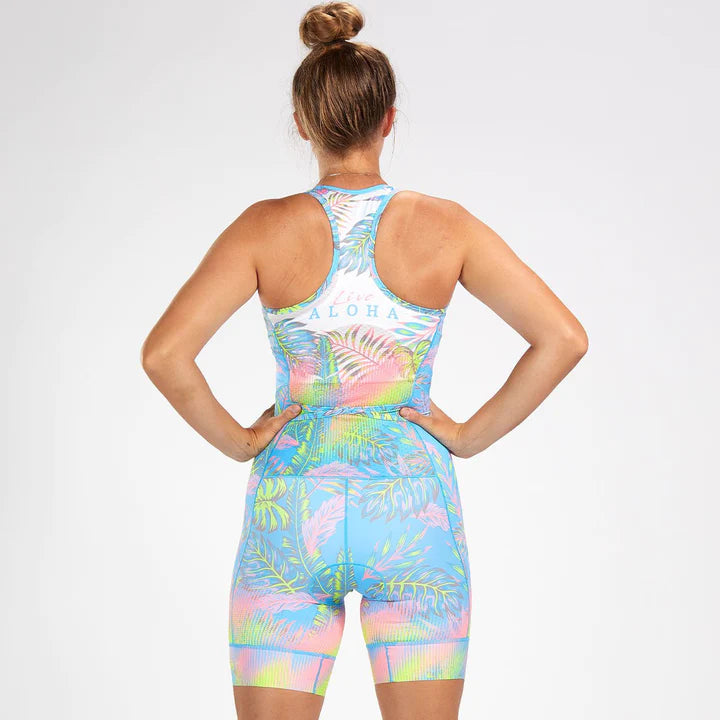ZOOT Women's LTD Tri SLVS FZ Racesuit - LIVE ALOHA