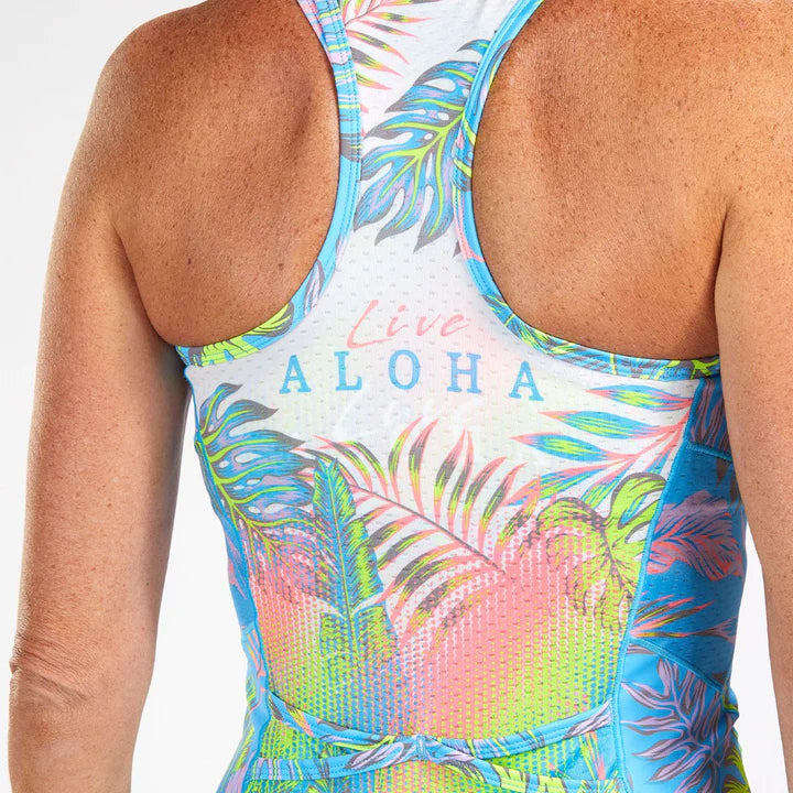 ZOOT Women's LTD Tri SLVS FZ Racesuit - LIVE ALOHA