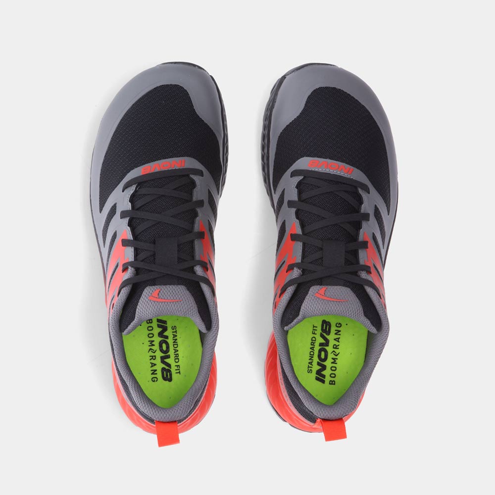 INOV8 Men's TrailFly (M) Wide - Black/Fiery Red/Dark Grey