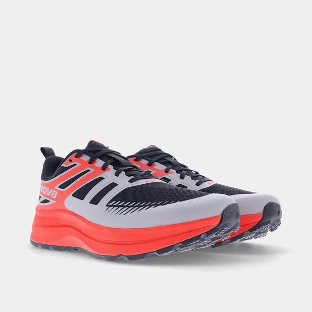 INOV8 Men's TrailFly Max Wide - Black/Light Grey/Red