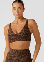 Lorna Jane Safari All Day Sports Bra - Espresso Safari Print