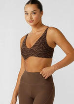 Lorna Jane Safari All Day Sports Bra - Espresso Safari Print