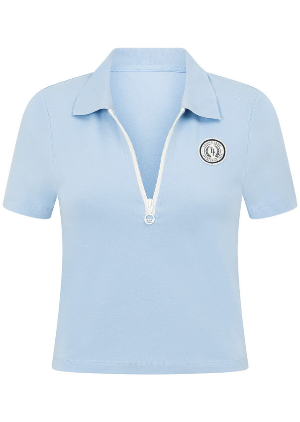 Lorna Jane Tournament 1/2 Zip Polo Shirt - Light Moontide