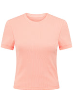 Lorna Jane Weekender Ribbed Short Sleeve Top - Peach