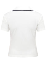 Lorna Jane Courtside Cropped Polo - Porcelain