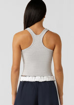 Lorna Jane Muse Rib Tank: - Light Grey Marl