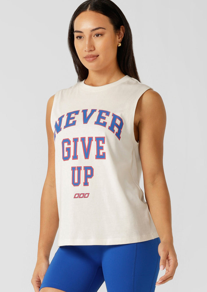 Lorna Jane Never Give up Muscle Tank - Porcelain