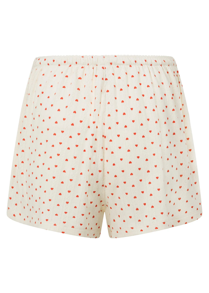 Lorna Jane With Love Lounge Shorts - Mini Heart Print Cream