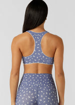 Lorna Jane Blue Fleur Racer Back Sports Bra - Blue Fleur Print