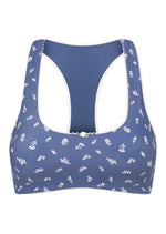 Lorna Jane Blue Fleur Racer Back Sports Bra - Blue Fleur Print