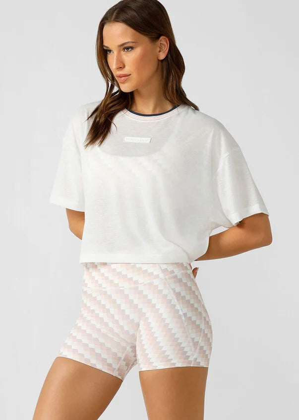 Lorna Jane Retro Cropped Tee - Porcelain