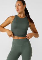 Lorna Jane Air Fit All Day Seamless Bra Tank Combo - Agave Green