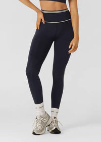 Lorna Jane Retro Track Ankle Biter Leggings - Midnight Blue