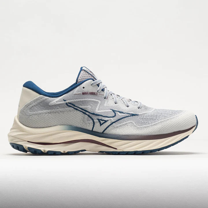 Mizuno Men's Wave Rider 27 - Papyrus/Blue Opal/Lunar Rock