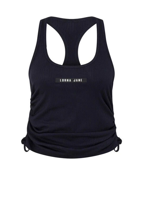 Lorna Jane Easy Adjust Racerback Rib Tank - Midnight Blue