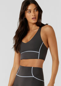 Lorna Jane Unwind Longline Sports Bra - Dark Titanium