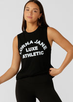 Lorna Jane Lotus Limited Edition Muscle Tank - Black