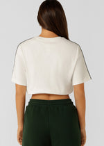 Lorna Jane Lotus Limited Edition Cropped Tee - Porcelaine