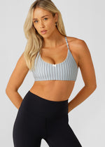 Lorna Jane Sweet Thing Stripe All Day Sports Bra - Blue Stripe