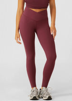 Lorna Jane Inspire Wrap Waist Full Length Leggings - Mulberry