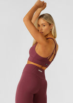 Lorna Jane Off Duty Longline Sports Bra - Mulberry