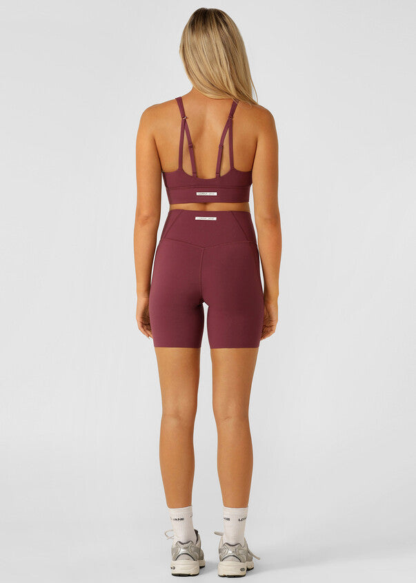 Lorna Jane Off Duty Longline Sports Bra - Mulberry