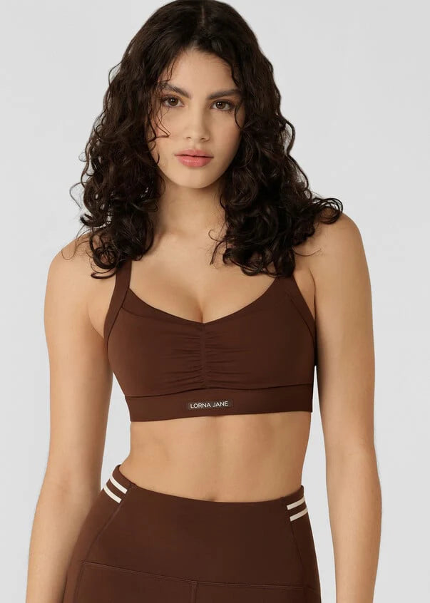 Lorna Jane Bring It All Pocket Sports Bra - Espresso