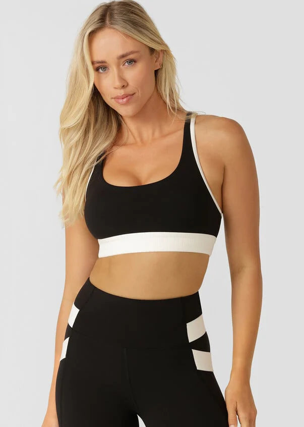 Lorna Jane Grande Rib Max Support Sports Bra - Black