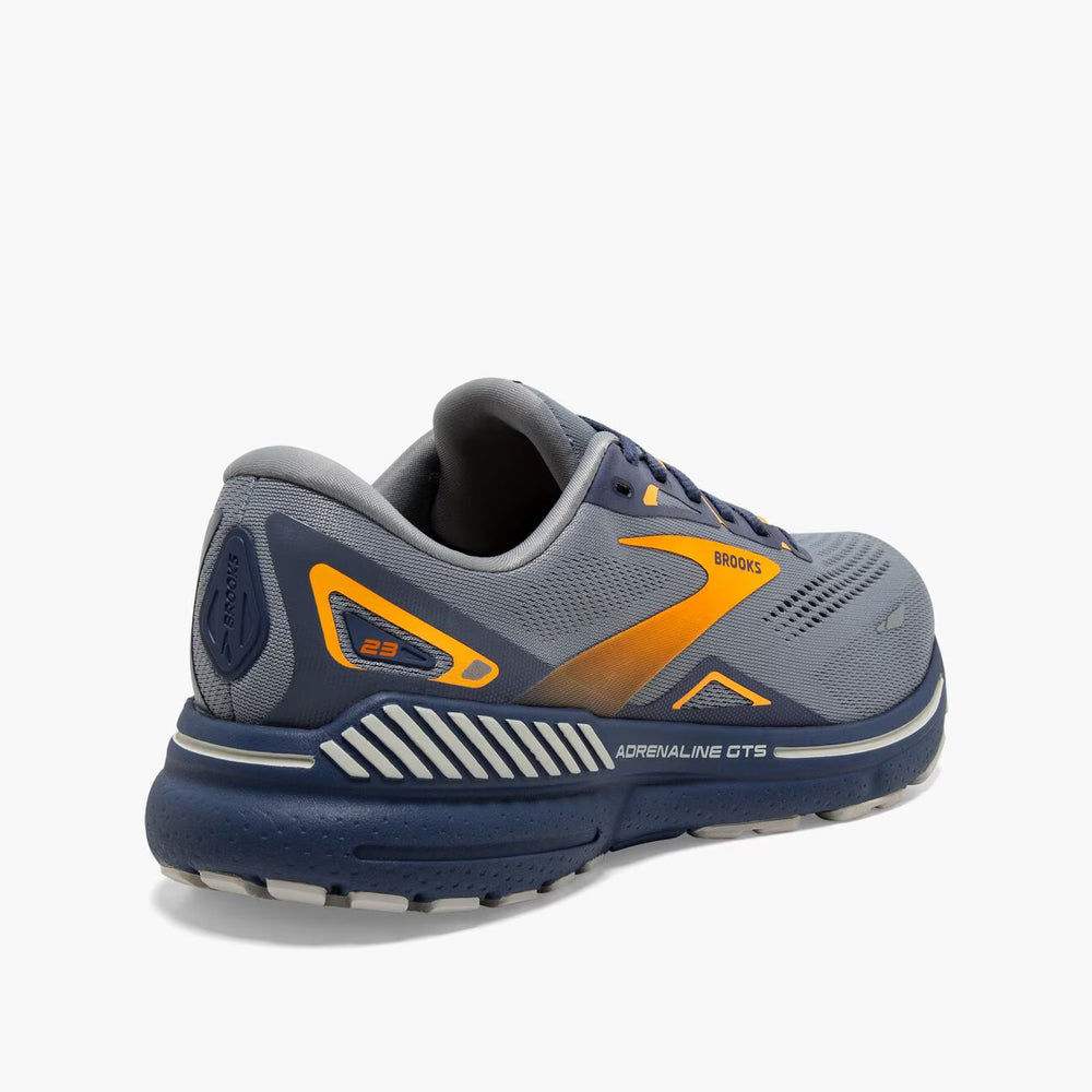 Brooks Men's Adrenaline GTS 23 (D Width) - Grey/Crown Blue/Orange