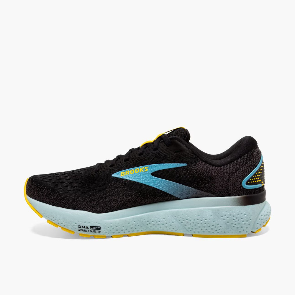 Brooks Men's Ghost 16 (2E Width) - Black/Forged Iron/Blue