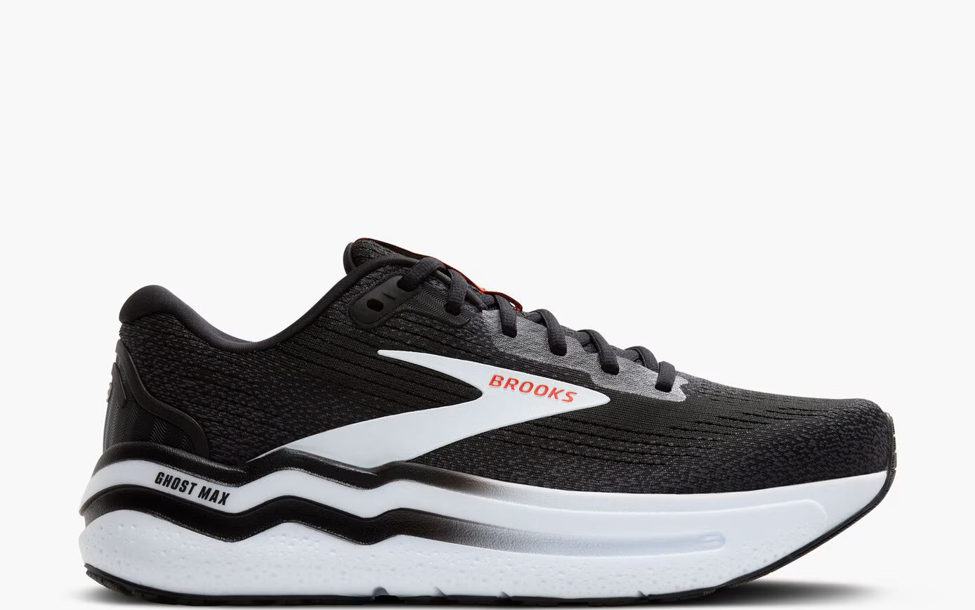 Brooks Men's Ghost Max 2 - Black/White/Fiery Red