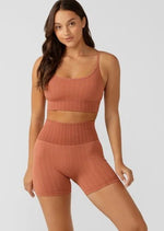 Lorna Jane Seamless Swim Longline Sports Bra - Rust