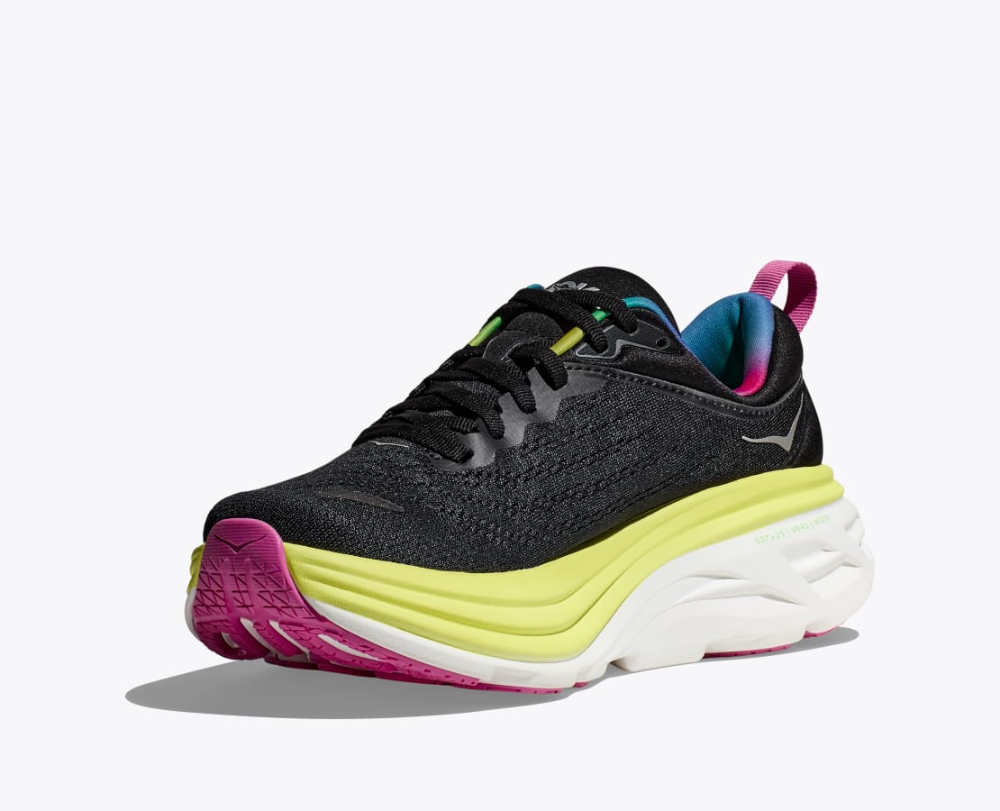 HOKA Men's Bondi 8 - Black/Citrus Glow