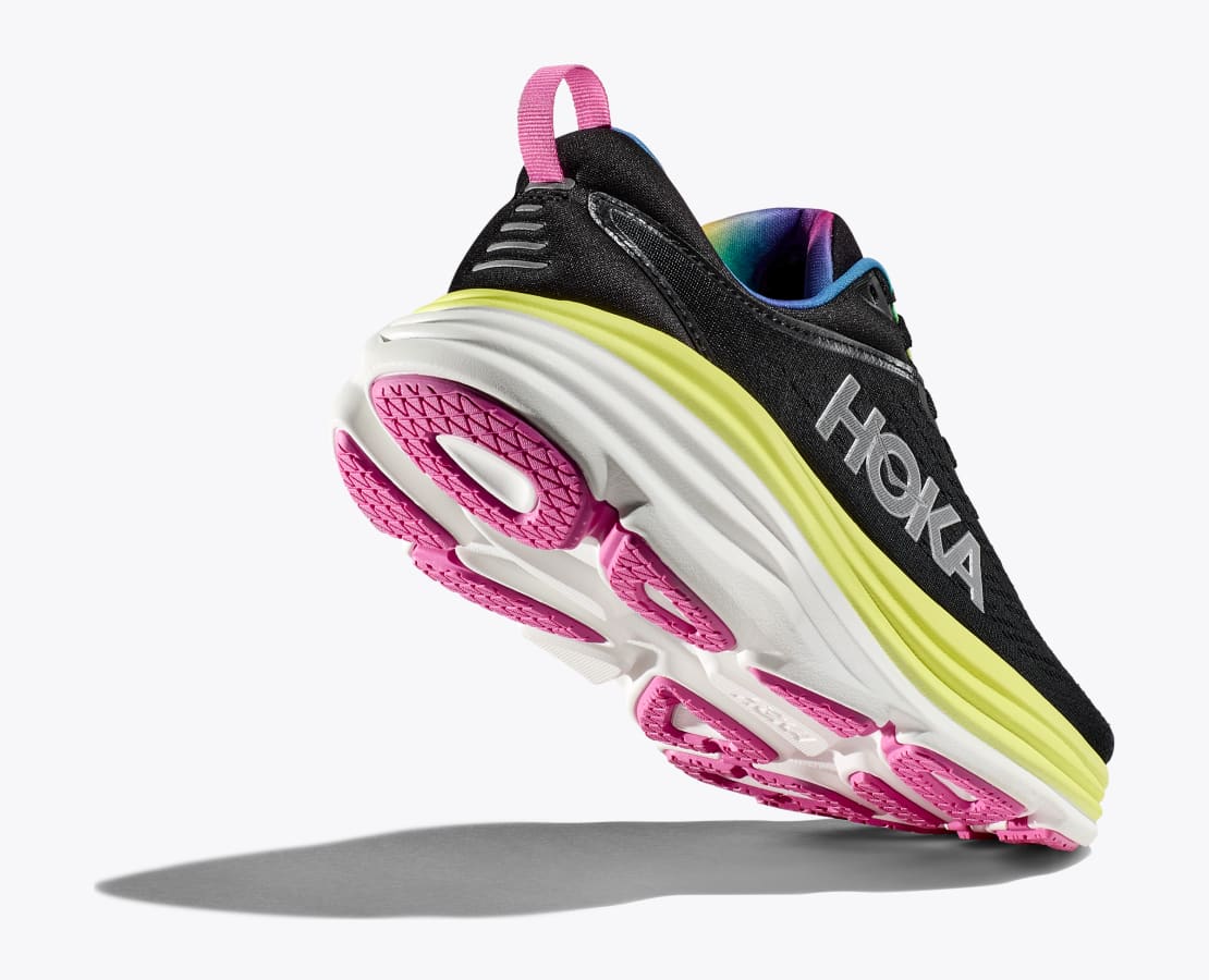 HOKA Men's Bondi 8 - Black/Citrus Glow