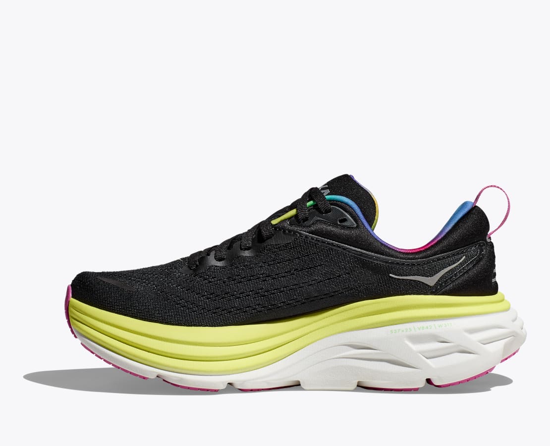 HOKA Men's Bondi 8 - Black/Citrus Glow