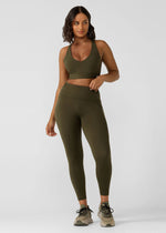 Lorna Jane Cinch And Support Phone Pocket Ankle Biter Leggings - Luxury Green