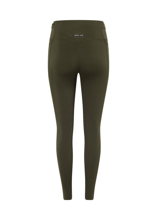 Lorna Jane Cinch And Support Phone Pocket Ankle Biter Leggings - Luxury Green