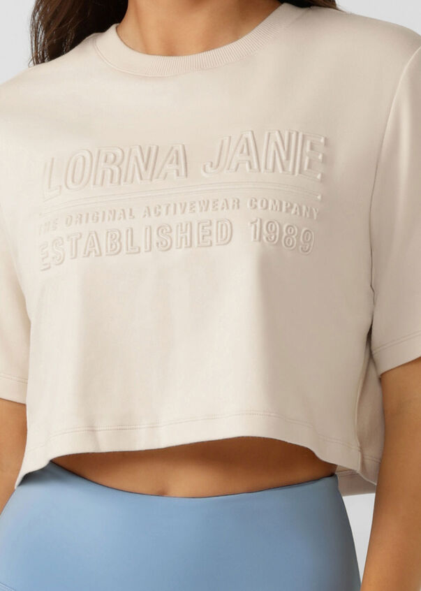 Lorna Jane Essential Cropped Tee - Ivory