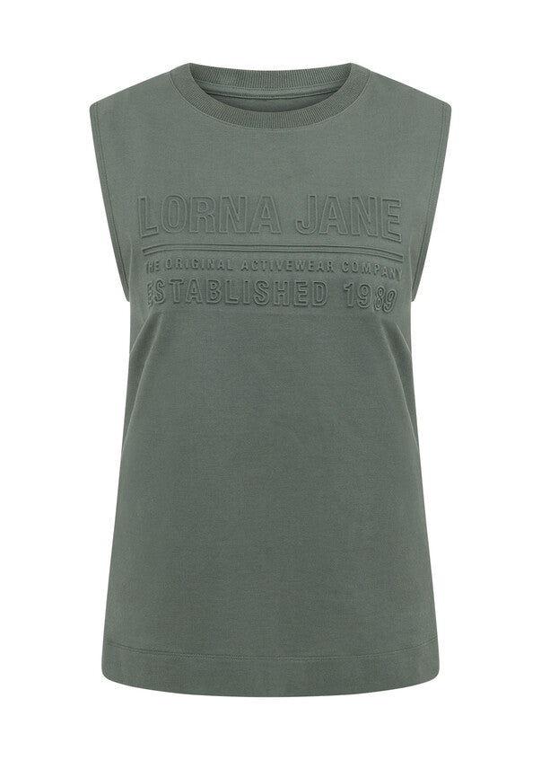 Lorna Jane Essential Muscle Tank - Dark Matcha