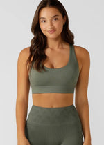 Lorna Jane Movement Active Seamless Sports Bra - Dark Matcha